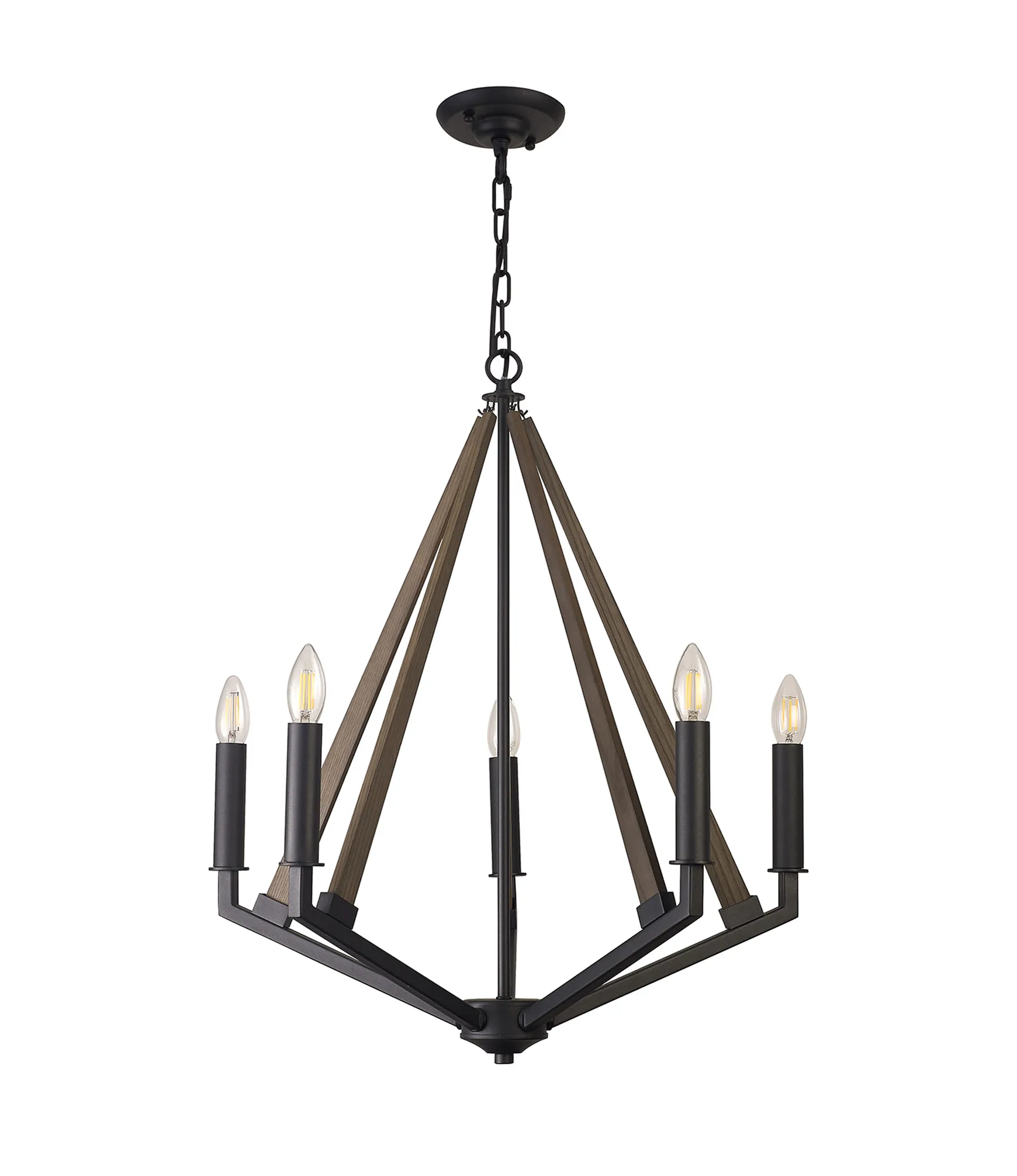 Hilton Pendant 5 Light Satin Black IL32682  Diyas Hilton